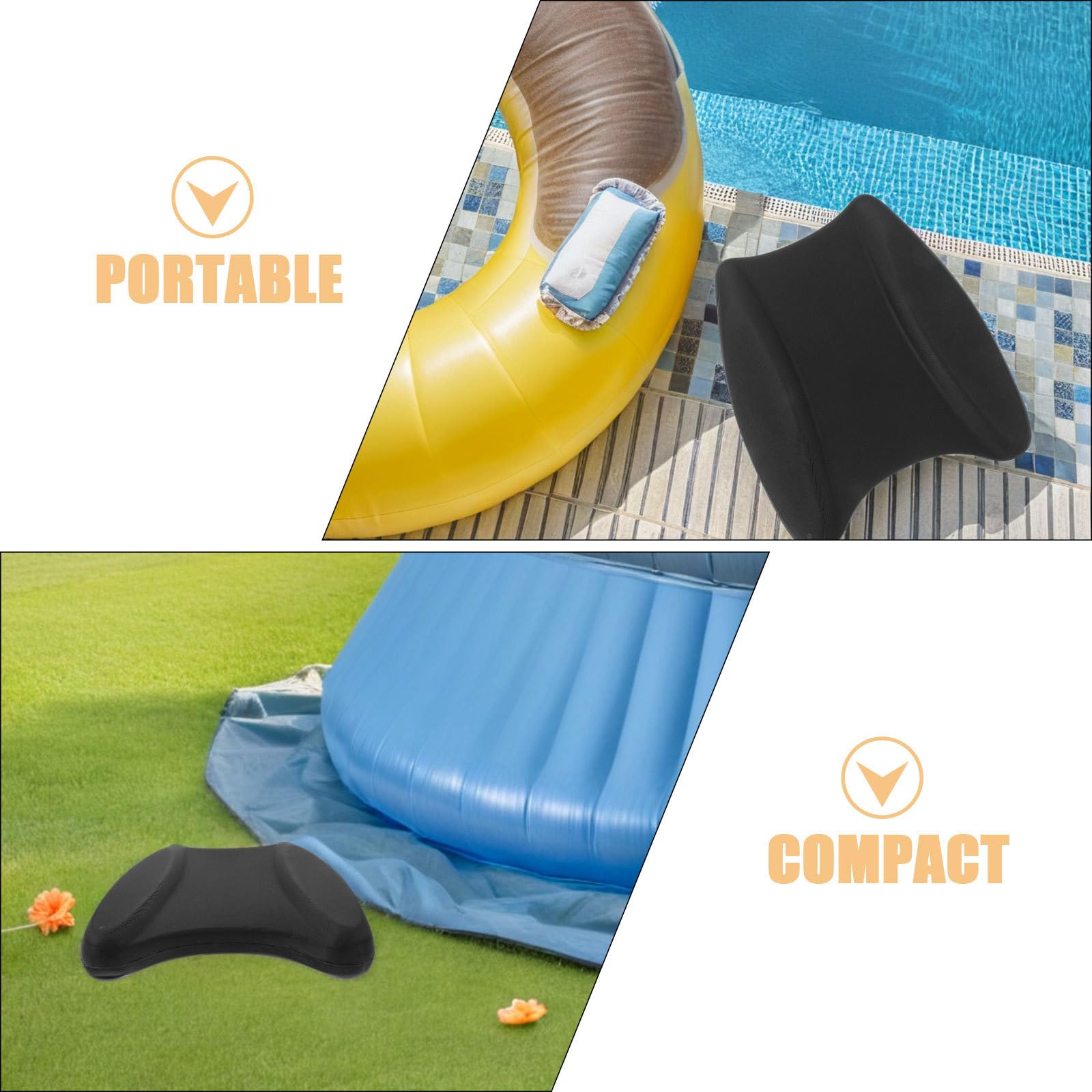 INOOMP Tabla de Natación de Entrenamiento Eva Negra 2 Piezas para Niños | Piscina y Hogar, Ayuda para Nadar Estabilidad Extra, Ligera para Mejorar Habilidad