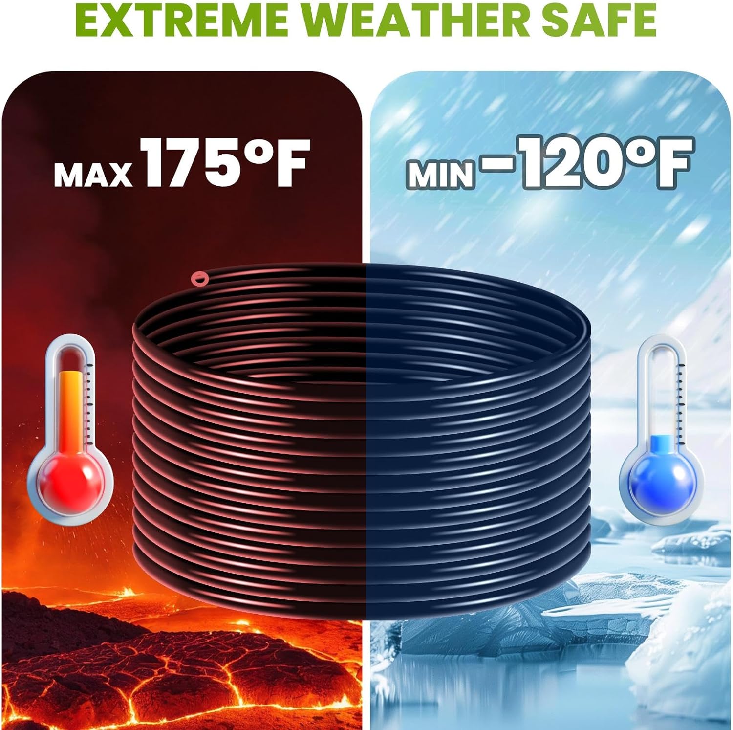 100 FT 3/8" Weighted PVC Pond Tubing Kit with Hose Menders & Clamps, Extreme Weather Resistant Aeration Hose for Ponds, Fountains, Fish Tanks, Aquaculture