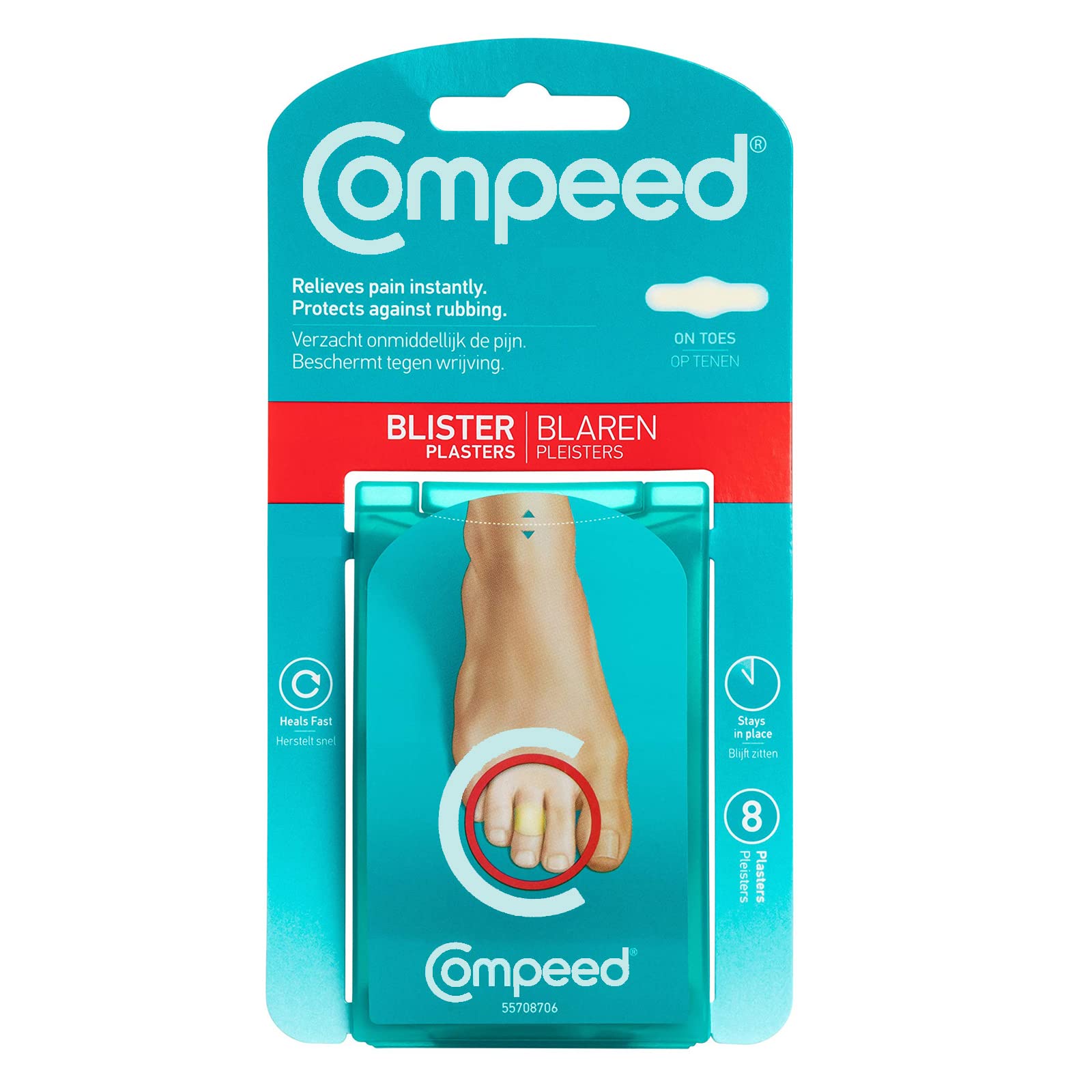 Compeed Blister Plasters For Foot Finger Protecting, Breathable Hydrocolloid Finger Rubbing Protection Bandage, For Men n Women_Each Pack Contains 8 Pieces_Set Of 2 Deluxe