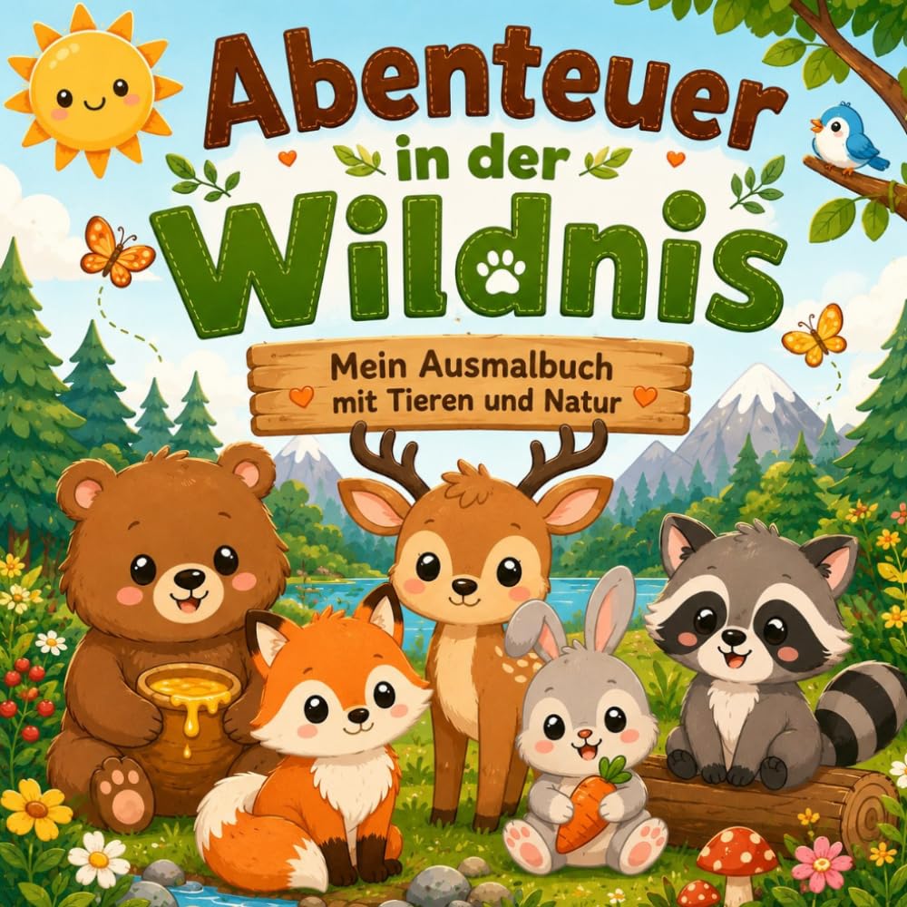 Abenteuer in der Wildnis: Mein Ausmalbuch mit Tieren und Natur - für Kinder ab 3 Jahren