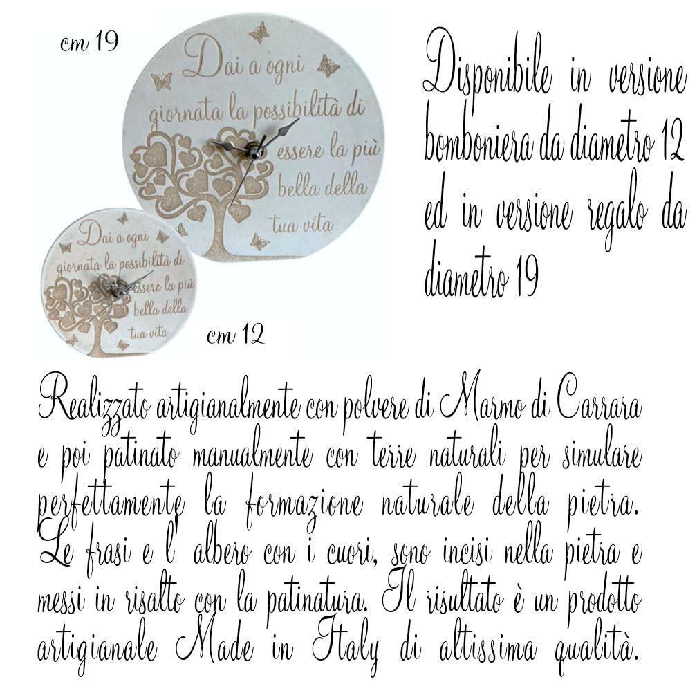 Regalami.shop Set 4 bomboniere in pietra con scatola, portaconfetti, nastro e bigliettino ideale per tutte le cerimonie (set 4)