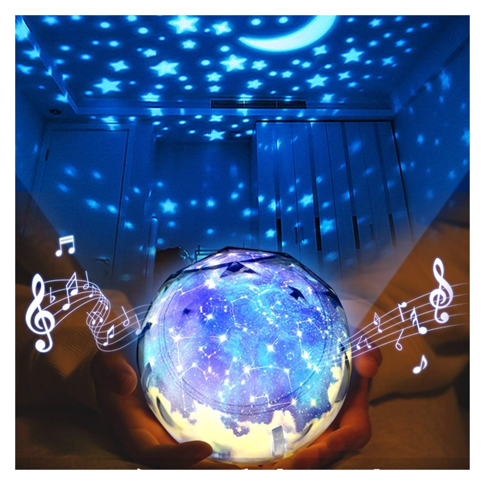 YXCKG Proyector De Luz Estrellada, Lampara Luz Nocturna LED para Bebés, Lampara Niños Dormir con Rotación De 360 °, 14 Tipos De Proyección De Patrón, para Fiesta De Dormitorio (Color : Planet)