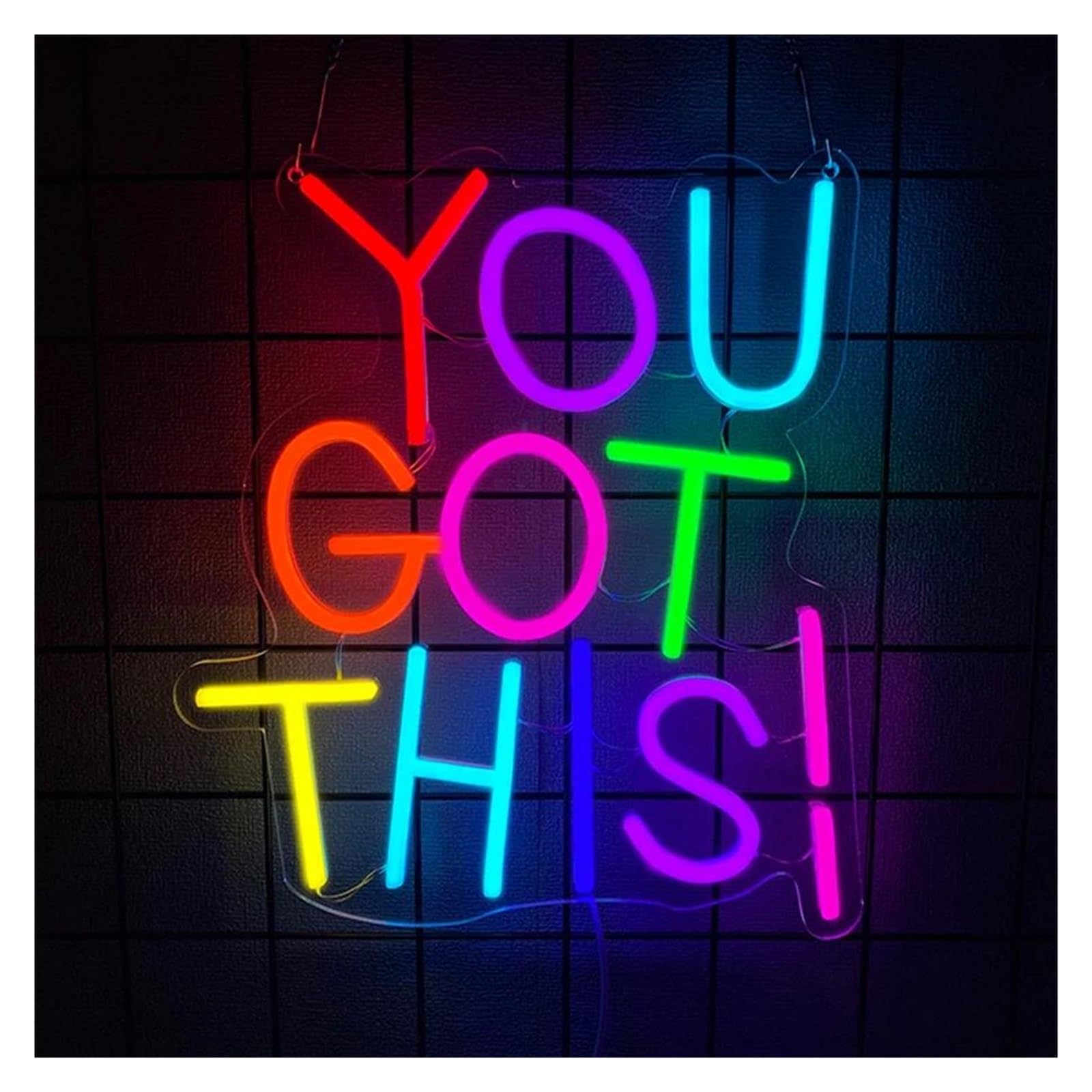 SHOUXI Sign Lamp You Got This Neon Sign Light Dimmable USB Powered for Office Classroom Home Bedroom Valentine's Day Party Wall Decor 30cmx34cm