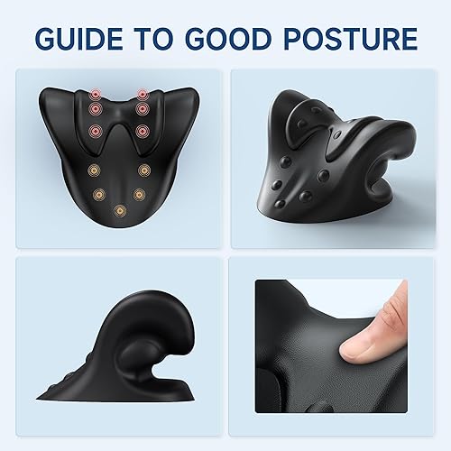 Miniatura 2 de Relajante de cuello y hombros, dispositivo de tracción cervical para cuello para dolor de cabeza ATM, alivio del dolor de cuello y alineación de