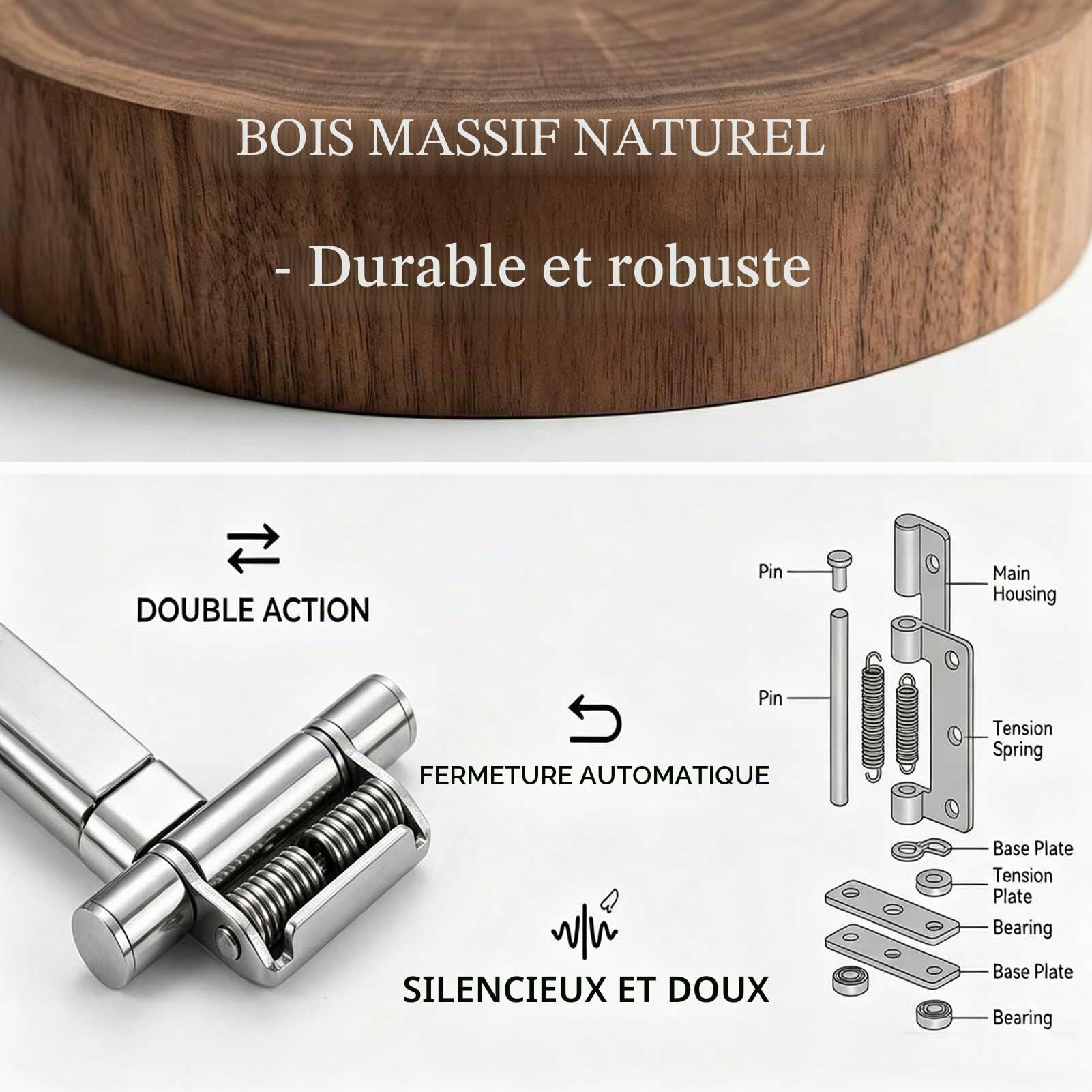 Saloon Porte Battante, Anti-Fissuration Fermeture Automatique Saloon Porte, Style Western Porte Cowboy Porte Séparation pour Escalier Salle De Bain Cuisine