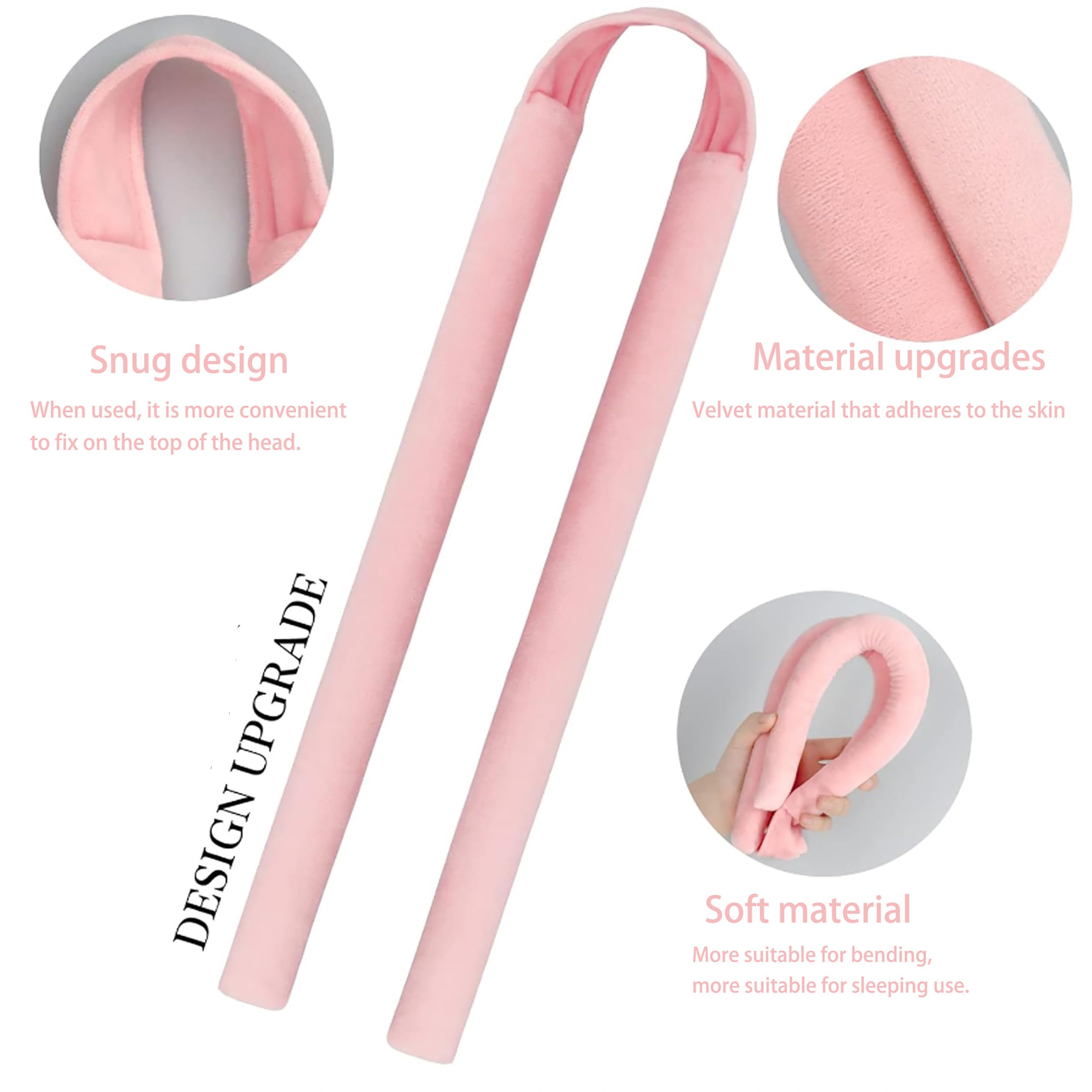 SENGTERM Heatless Hair Curler Overnight for Long Hair with Satin Bonnet - Heatless Curls No Heat Curling Rod Set for Sleeping