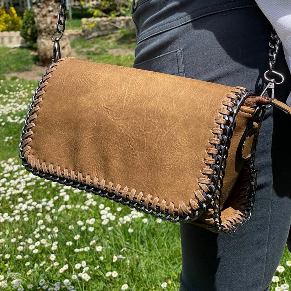 MODELISA - Bolso Bandolera Asa Cadena Piel Mujer