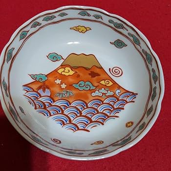 Amazon.co.jp: 前畑陶器 縁起商店 縁起富士 吉祥文様 小鉢5枚