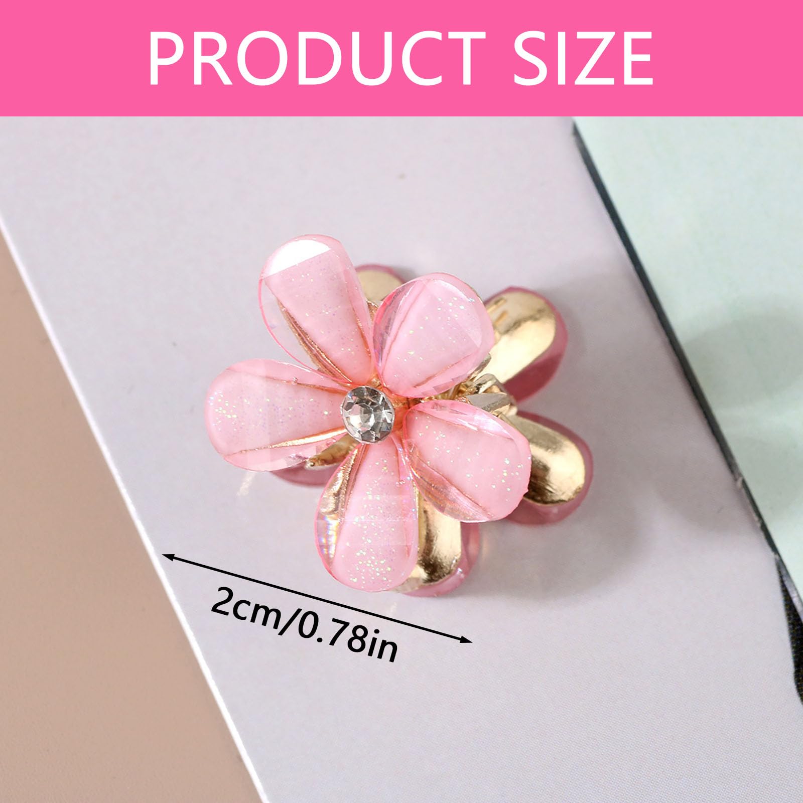 15Pcs Colorful Mini Flower Hair Claw Clips Sweet Cute Mini Claw Grips Non Slip Pearl Hair Clip Set Elegant Charm Flower Hair Grips for Women Girls - Image 2