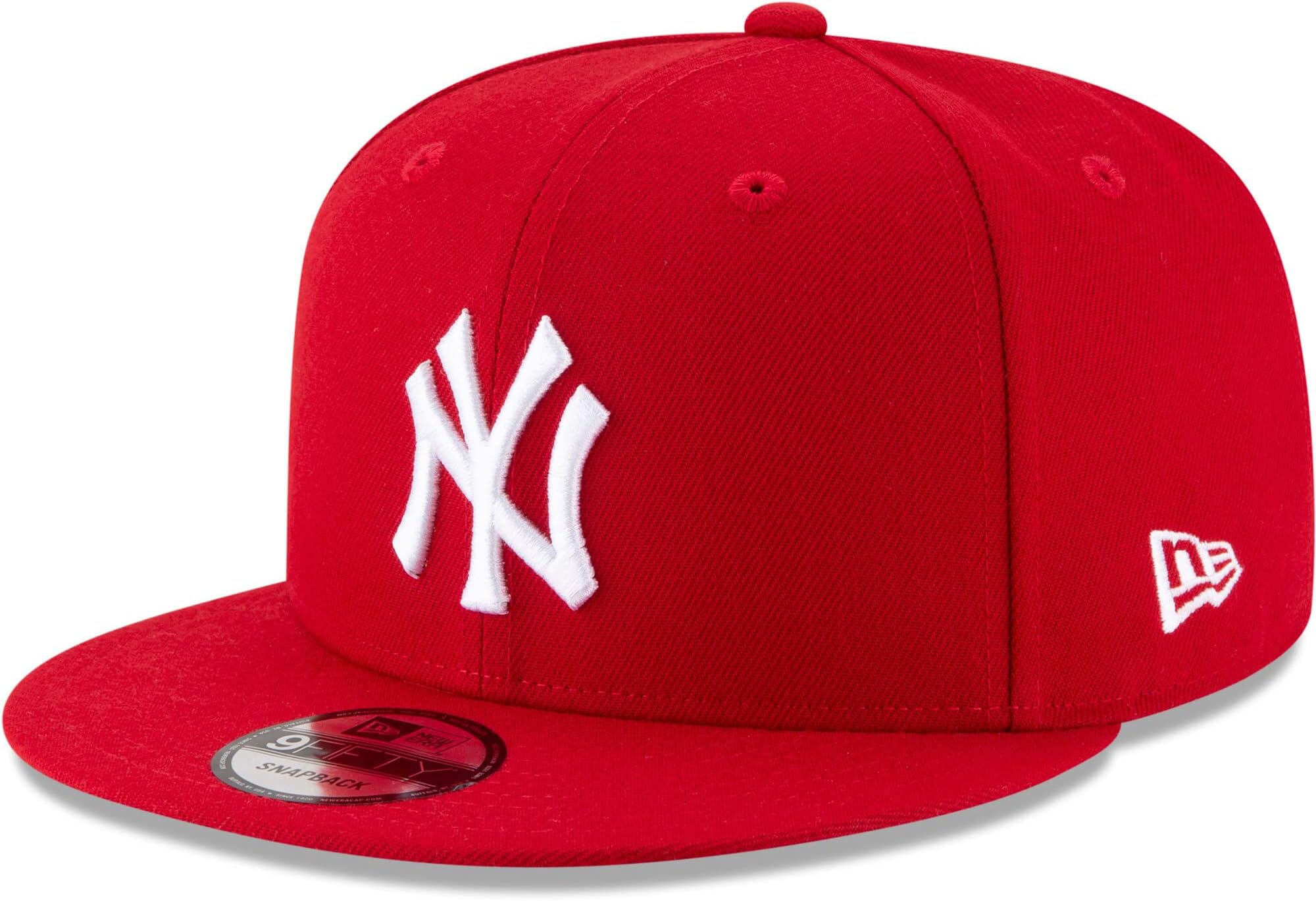 Unisex-Adult MLB 9Fifty Team Color Primary Logo Adjustable Snapback Hat Cap One Size Fits All - New York Yankees Red