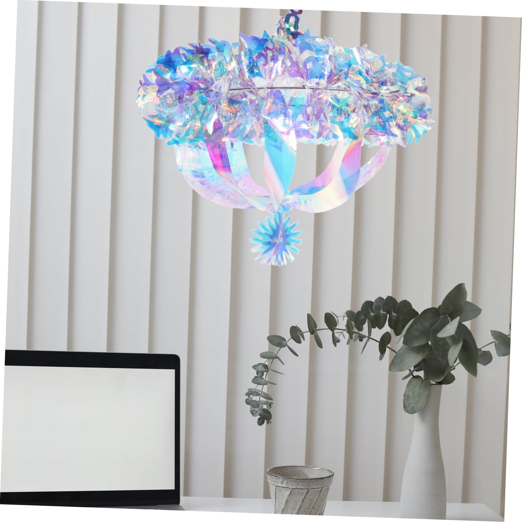 Cabilock 3pièces Glitter Iridescent Hanging Decoration Décoration De Plafond Irisée Pour Mariage Anniversaire Fête Et Événements Ornement Lumineux