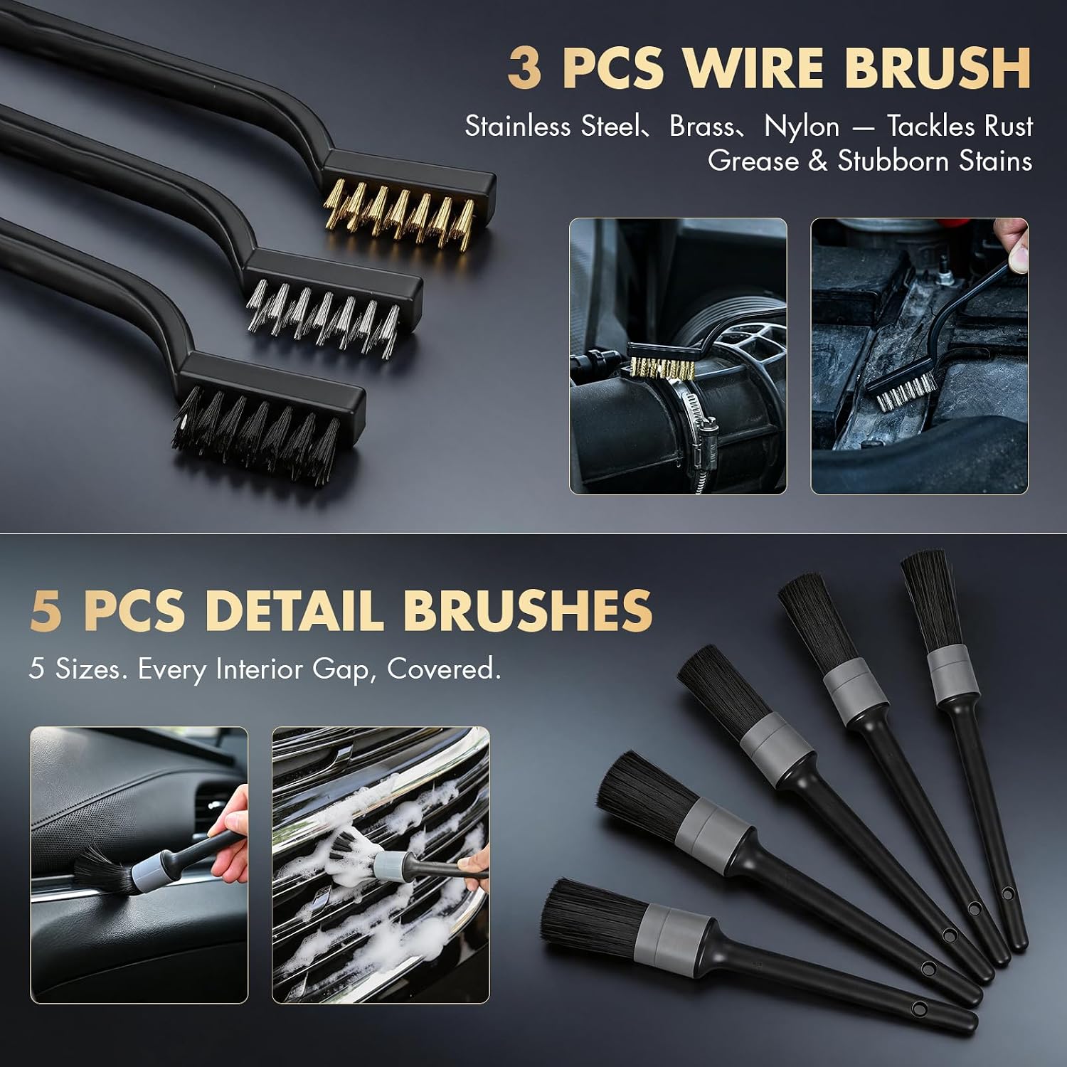 29PCS Car Cleaning Kit Interior Detailing for Men Women | 17000PA High Power Handheld Cordless Car Vacuum Rechargeable, Detailing Brush Set, Windshield Cleaner Tool, Tire Brush