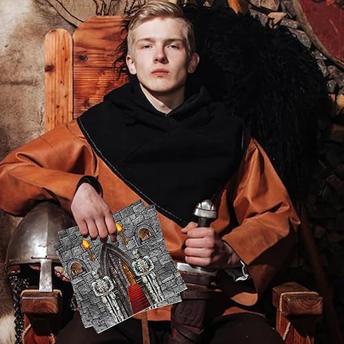 Miniatura 3 de Servilletas de caballero, decoración de fiesta temática de tiempos medievales, 40 servilletas de pared de ladrillo adoquines para suministros de