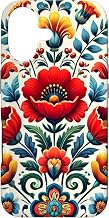 Poppies Tulips Polish Folk Art Floral Pattern Case for iPhone 17
