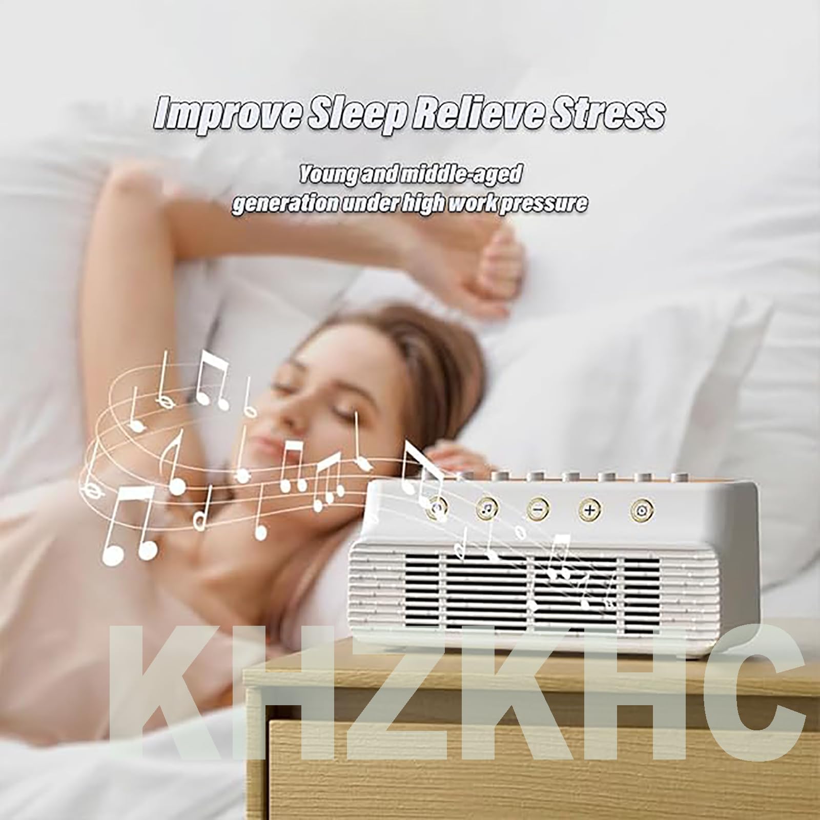 Máquina de sonido, altavoz portátil de ruido blanco con 8 sonidos naturales para ayuda al sueño, reducción inteligente de ruido para relajación y alivio del estrés