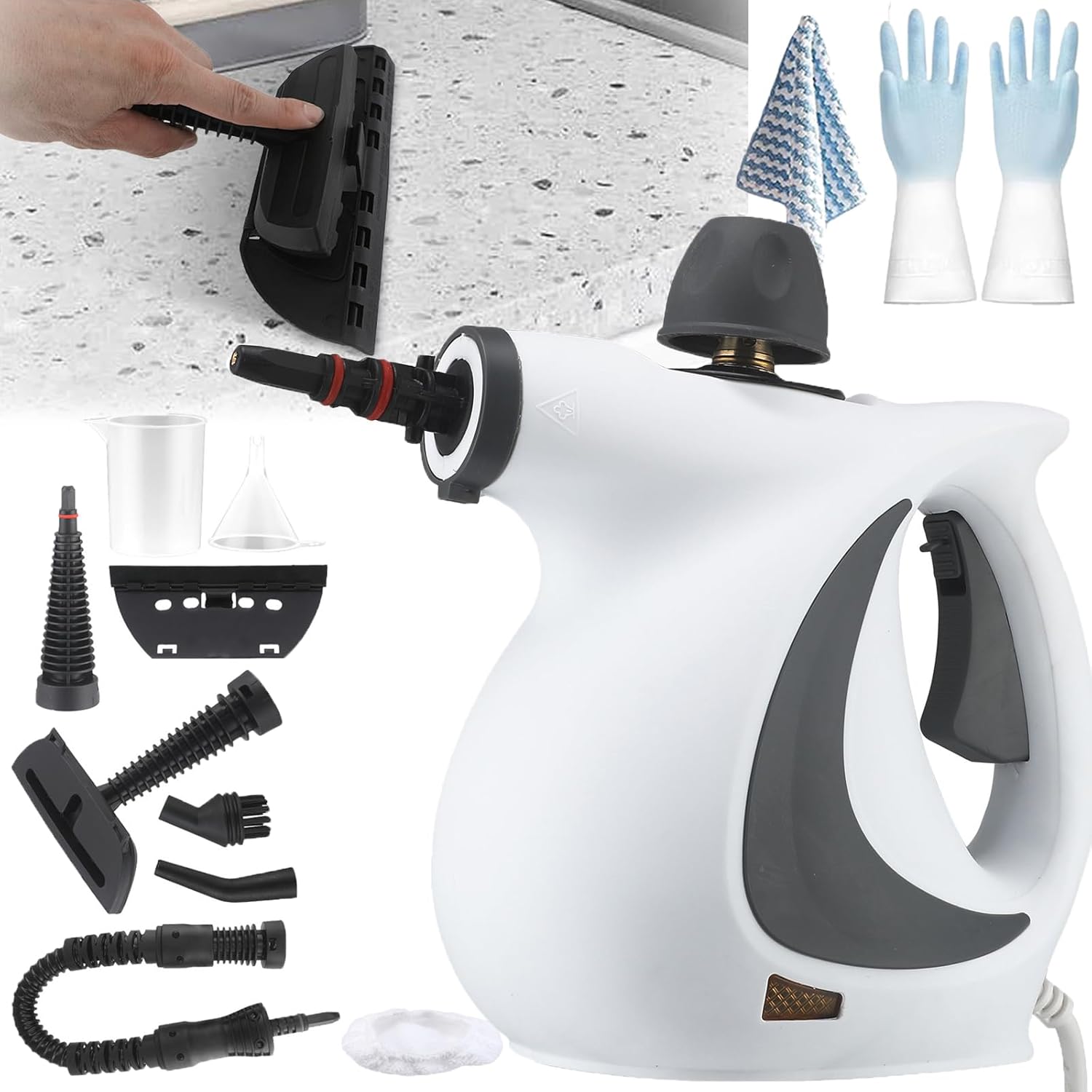 Efficient & Time-Saving Handheld Steam Cleaner, 10 In 1 Handheld Pressure Multi Purpose Cleaner for Cleaning Home(Gray)