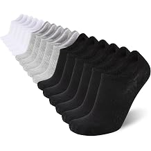 16 Pairs Men's Cotton No Show Socks, Invisible Low Cut Athletic Liners, Non-Slip Silicone Heel Grips for Sneakers & Loafers