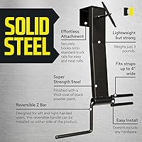 Vista 4 de Carrete de correa de amarre para carga, con recubrimiento de pintura electrostática negra. Correa enrollable de elevación para remolque de base