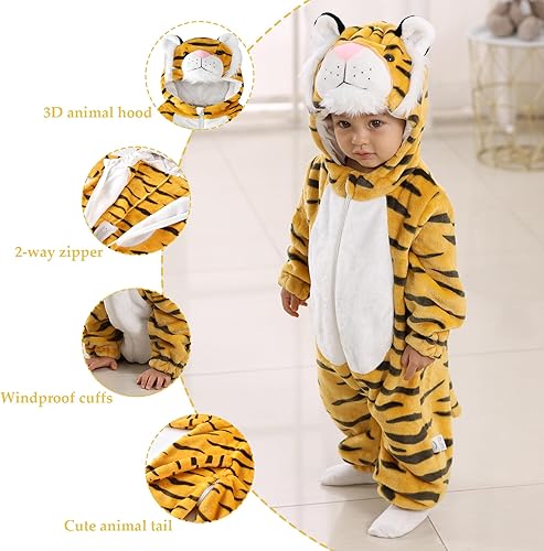 Miniatura 2 de TONWHAR Mameluco Unisex para Bebé con Diseño de Animal, Disfraz de Animal de Dibujos Animados, Ropa para el Hogar, Mameluco de Una Pieza para Niños