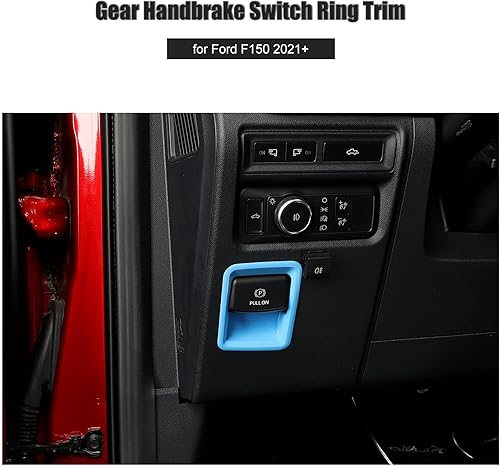Miniatura 4 de Voodonala Cubierta de anillo para interruptor de control de interruptor de freno de mano de consola central para Ford F150 2021 2022 (ABS, 1 unidad,