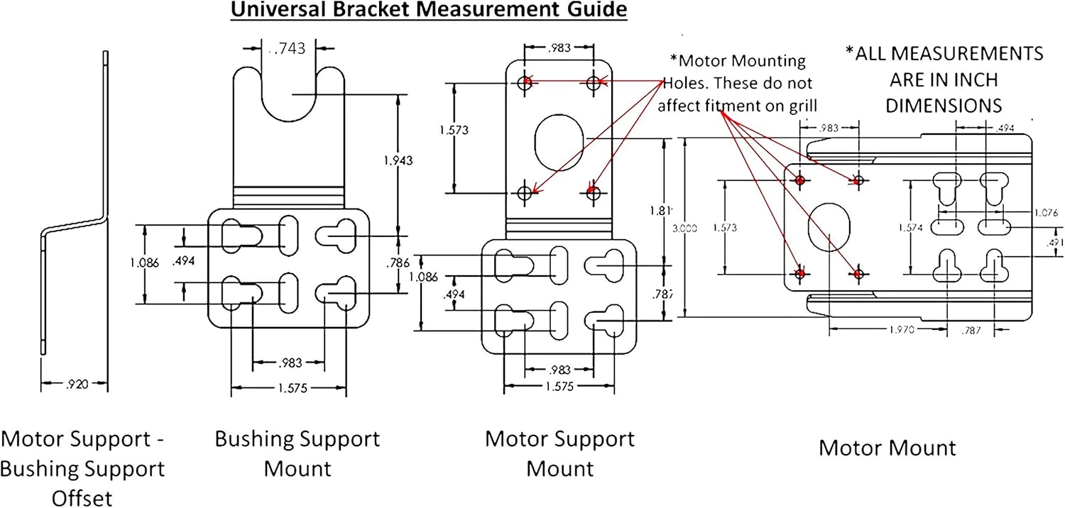 OneGrill Universal Complete Grill Rotisserie Kit - 37” x 5/16” w/Cordless Motor (Chrome Motor)