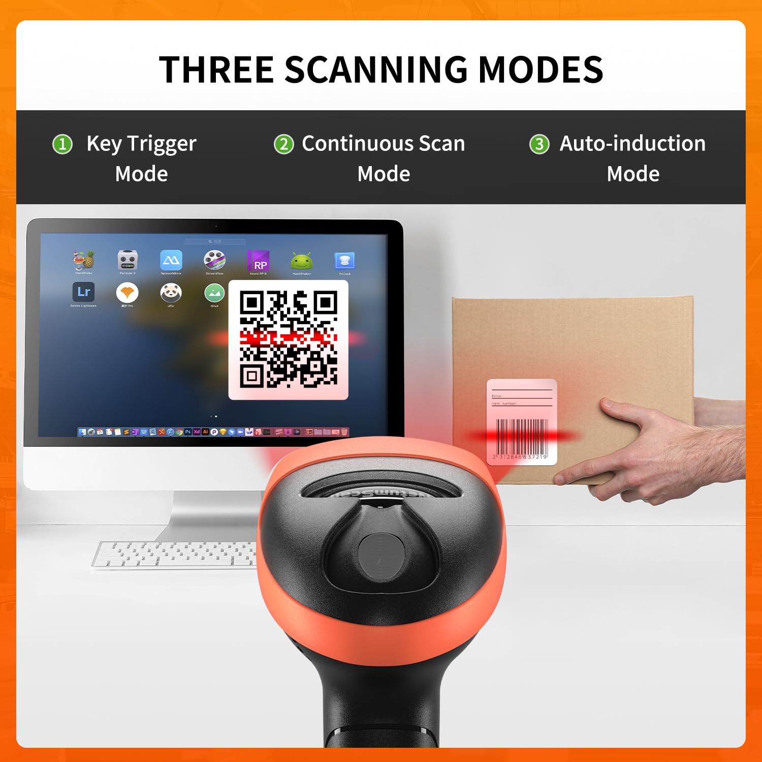 USB QR Code Reader NetumScan Handheld USB QR Barcode Scanner ...