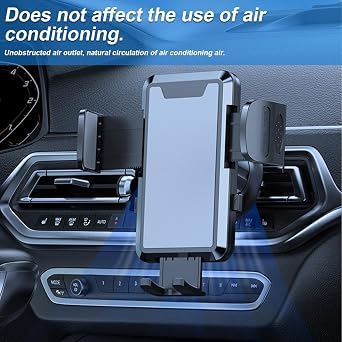 Car Phone Holder Mount, 360° Rotation Adjustable Vehicle Phone Stand with Metal Hook Clip, Auto Cellphone Holder Mount for Air Dashboard Windshield Vent, Universal Fit (Carbon Fiber Black)