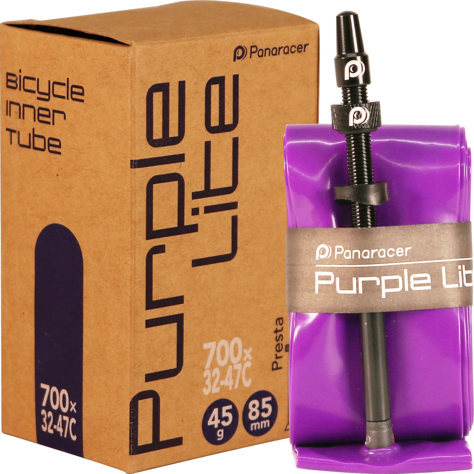 Panaracer Purple Lite TPU Inner Tube Gravel 32-47c - Lightweight Presta Valve Tube for Gravel & Adventure Bikes - Compact, Durable, High Puncture Resistance
