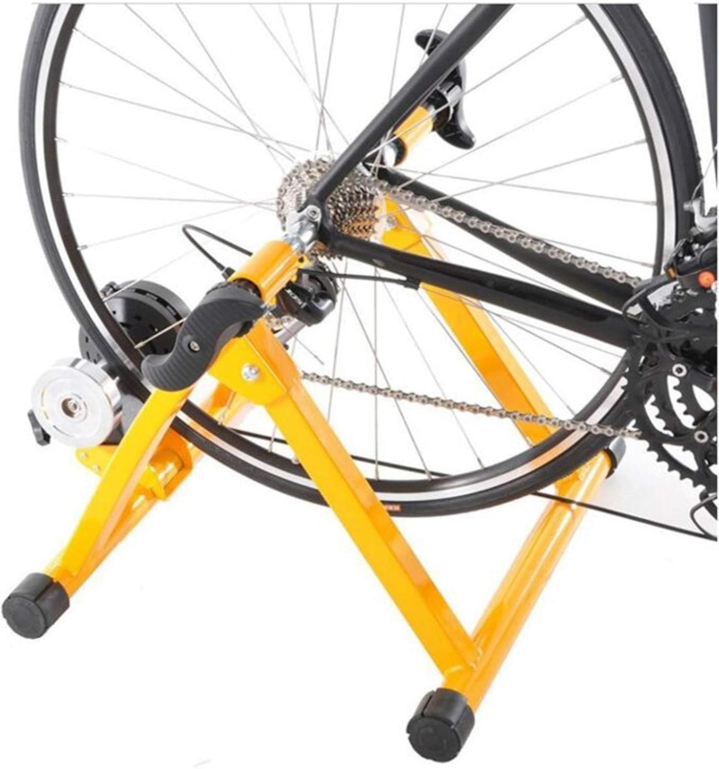 Bike Trainer Stand Heavy Duty Stable Bike Stationary Riding Stand Supports 300lbs Bicycle Trainer with Quick Release Wheel Block & 5 Level Resistance Bike Trainer Stand