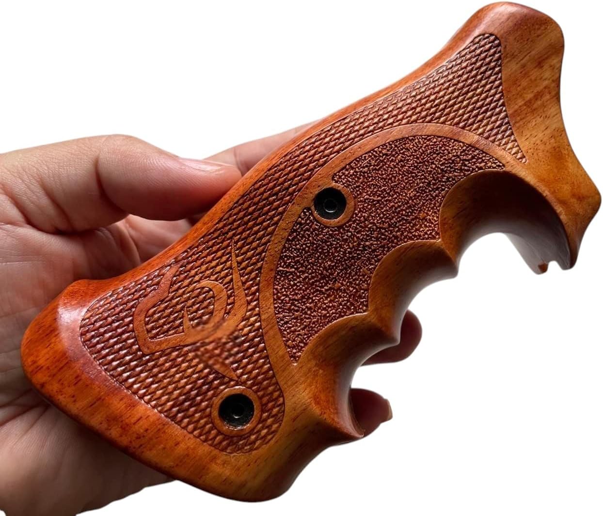 New Professional Target Grips Compatible with Taurus Tracker/Judge 17 44 415 425 450 617 627 692 Rough Texture Engraved Hardwood Finger Groove Grips#TRacker06, Brown
