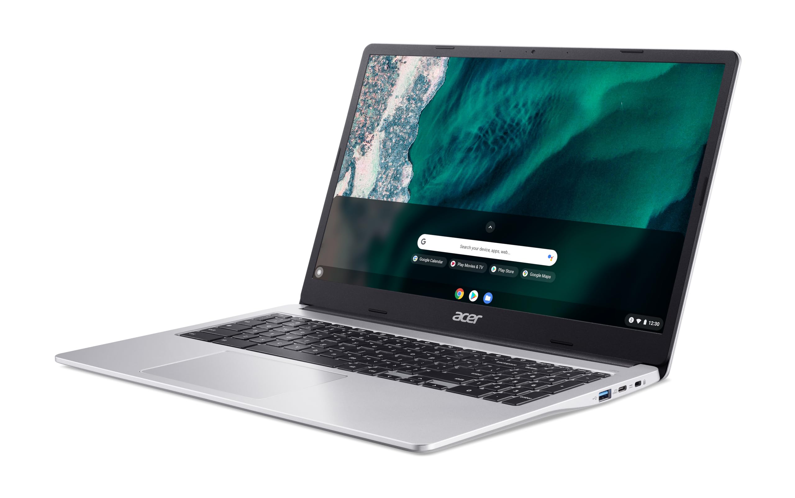 Acer Chromebook 315 CB315-4HT-C5B3, ordinateur Portable Tactile 15.6" Full HD IPS, Laptop (Intel Celeron N4500, RAM 4Go, 128 Go eMMC, grafica UHD, Chrome OS), laptop Gris, Clavier AZERTY