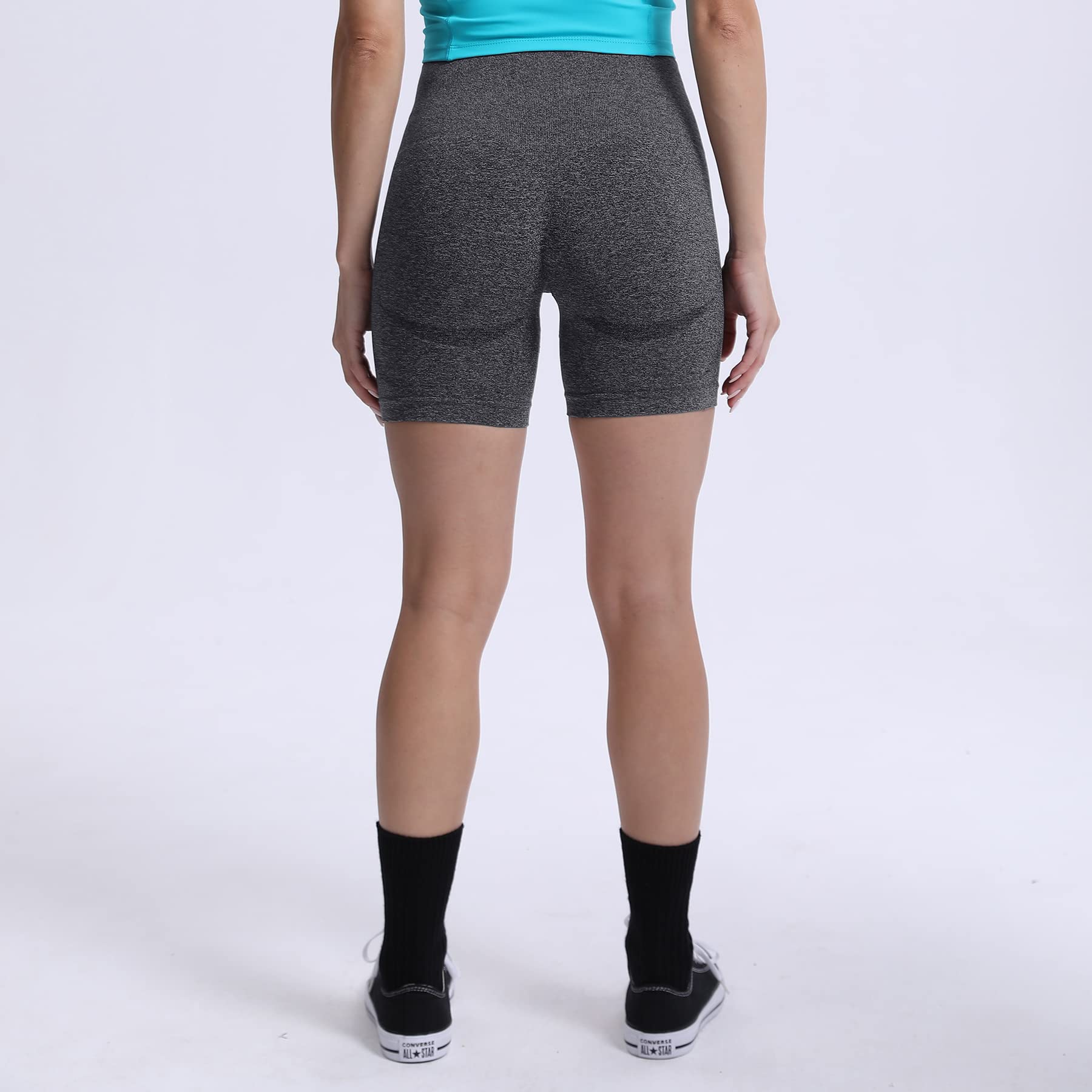 Aoxjox Contour Seamless Shorts for Women High Waist Workout Gym Biker Booty Running Yoga Short