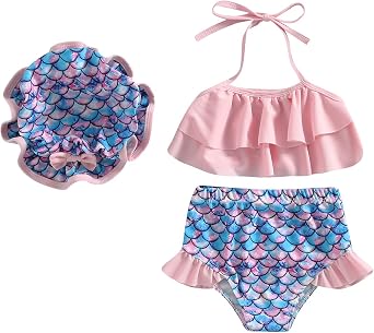 Toddler Girl Cute Strap Bowknot Tankini Swimsuit Summer Beach Swimwear Hawaii Bathing Suit