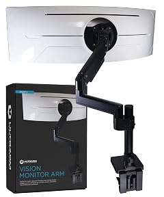 Heavy Duty Monitor Arm for Ultrawide Monitors up to 57 and 44 lbs Single Desk Stand Pneumatic Height