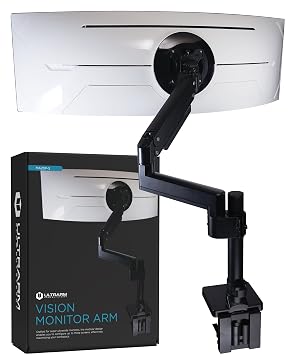 Heavy Duty Monitor Arm for Ultrawide Monitors up to 57 and 44 lbs Single Desk Stand Pneumatic Height