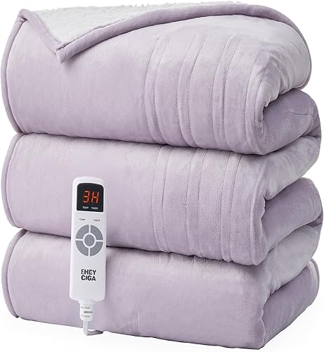 Miniatura 10 de EHEYCIGA Manta térmica eléctrica individual  Manta de calefacción con 5 niveles de calefacción y 10 horas de apagado automático, suave y acogedora