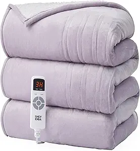 EHEYCIGA Heated Blanket Electric Blanket Full Size - Heating Blanket with 9 Heating Levels & 10 Hours Auto Off, Soft Cozy Sherpa Washable Blanket with Fast Heating, 72 x 84 Inches