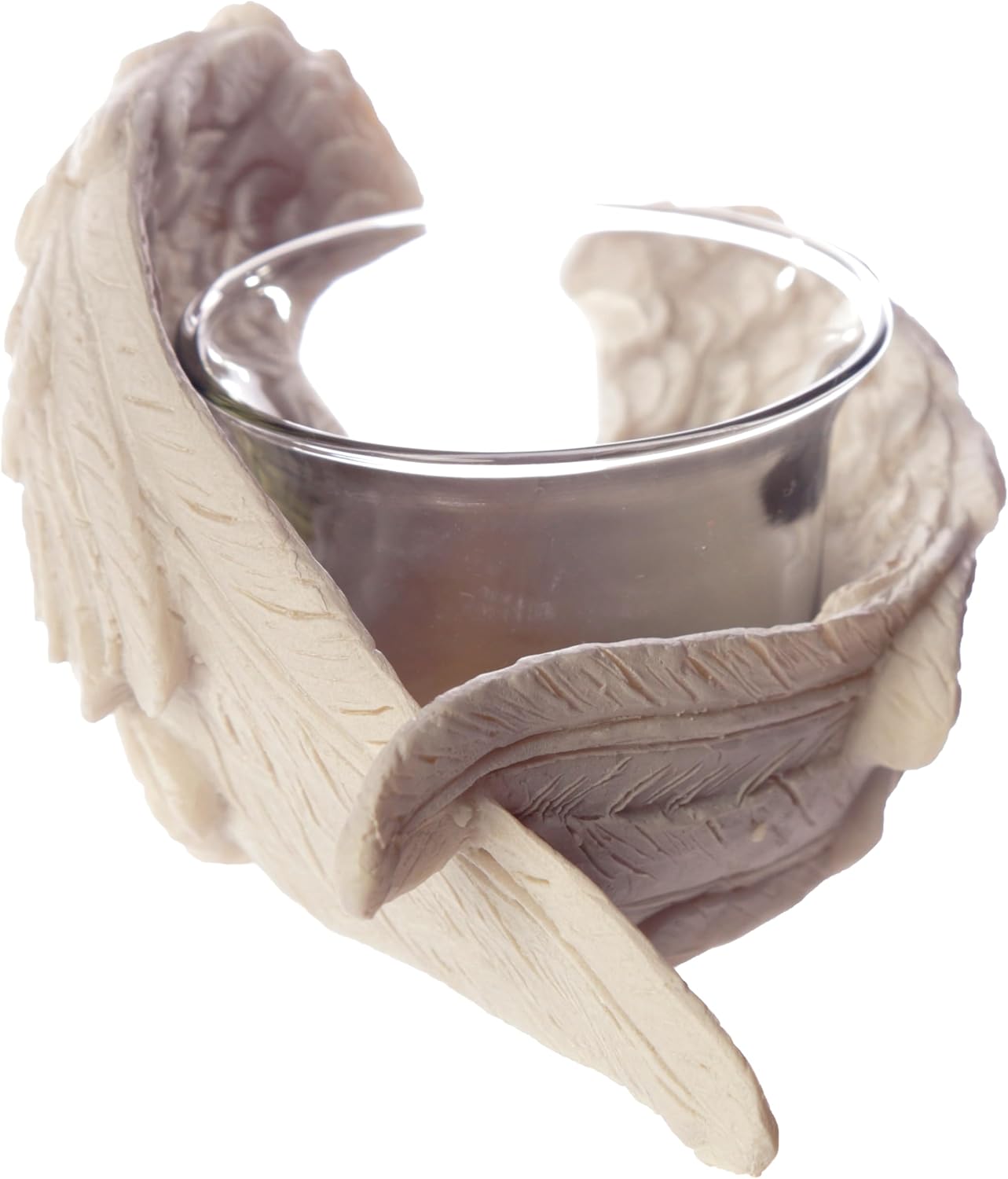 Puckator Angel's Wings Tea Light and Votive Candle Holder - Bathroom Fireplace Shelf Ornament - Tealight Holders - Glass - New Home Gifts - Living Room Accessories - Gothic Agel Gifts for Women