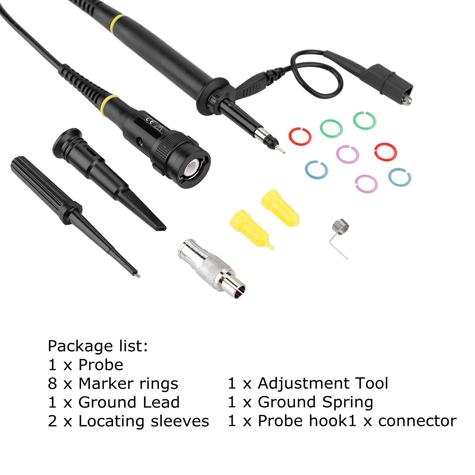 Sonda de osciloscopio BNC 250 mhz 100x, Sonda de osciloscopio de alto voltaje 2000Vp-p, P4250 Accesorios para osciloscopios Kit de cable de prueba