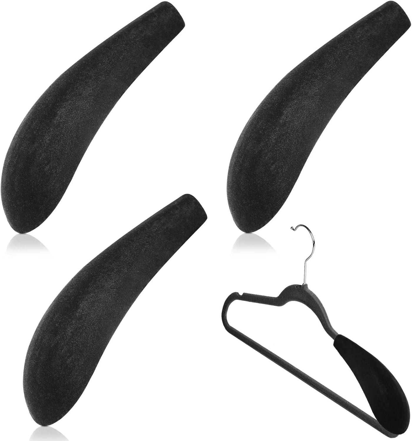 Velvet Hangers Shoulder Form Hanger Shoulder Shaper Black Hanger Pads Flocking and