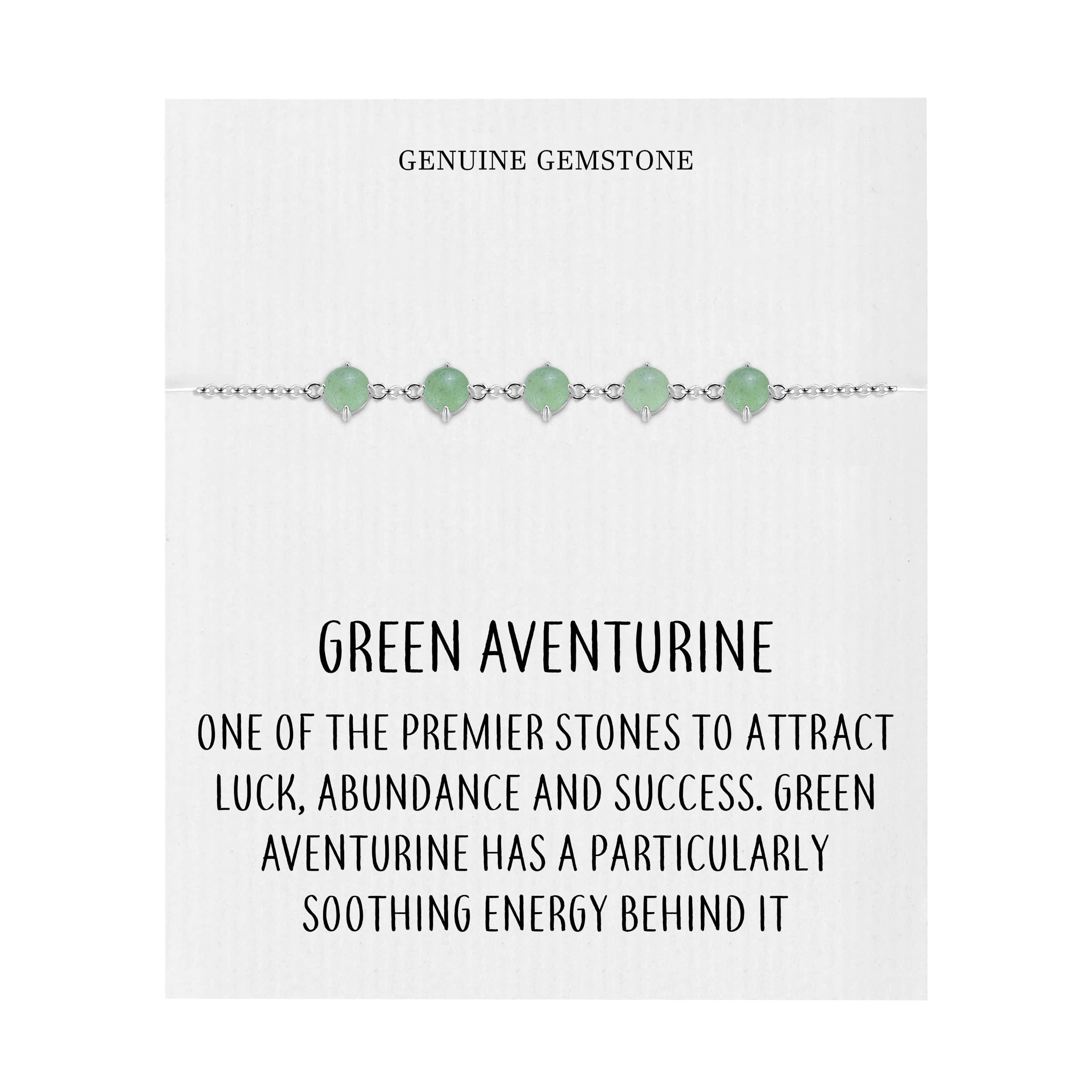 Philip JonesGreen Aventurine Gemstone Bracelet, 18 cm, Green