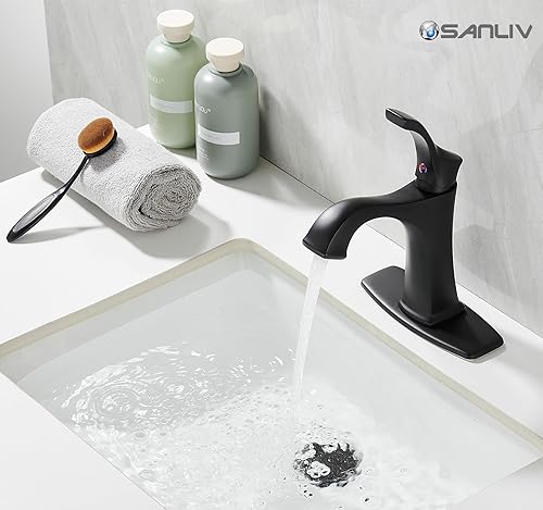Miniatura 8 de Grifo de baño negro, grifo de lavabo de baño de una sola manija, juego central de uno o 3 agujeros, grifo de tocador de latón para lavabo de casa