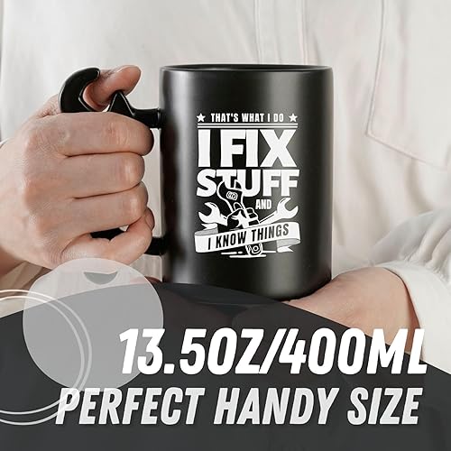 Miniatura 4 de Onebttl Regalos únicos para hombres, taza de café con mango de llave inglesa, regalos mecánicos para papá, marido, abuelo, manitas, taza de cerámica