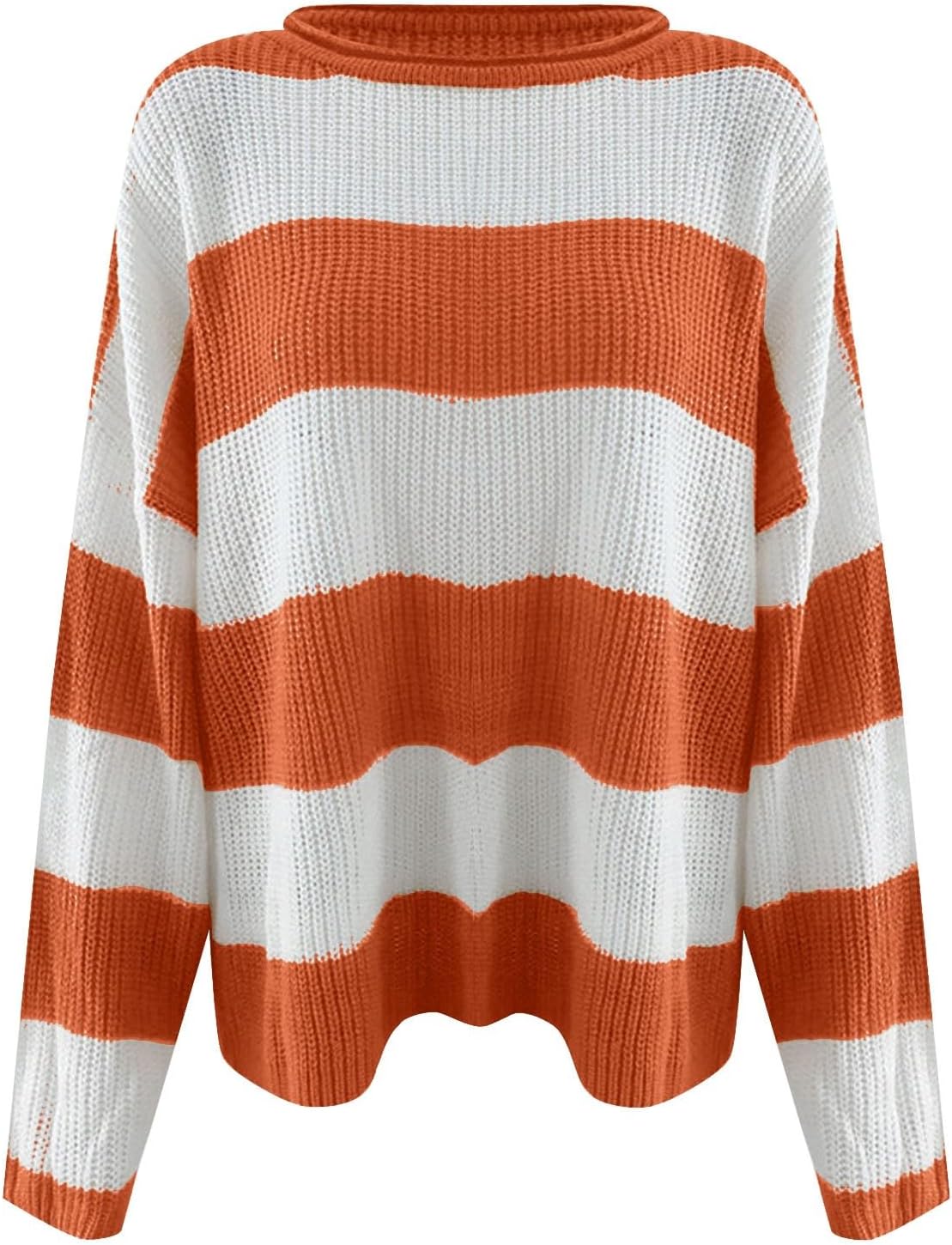 Felpa Oversize Donna A Righe | Maglione Girocollo Casual In Cotone, Manica Lunga - Foto 5