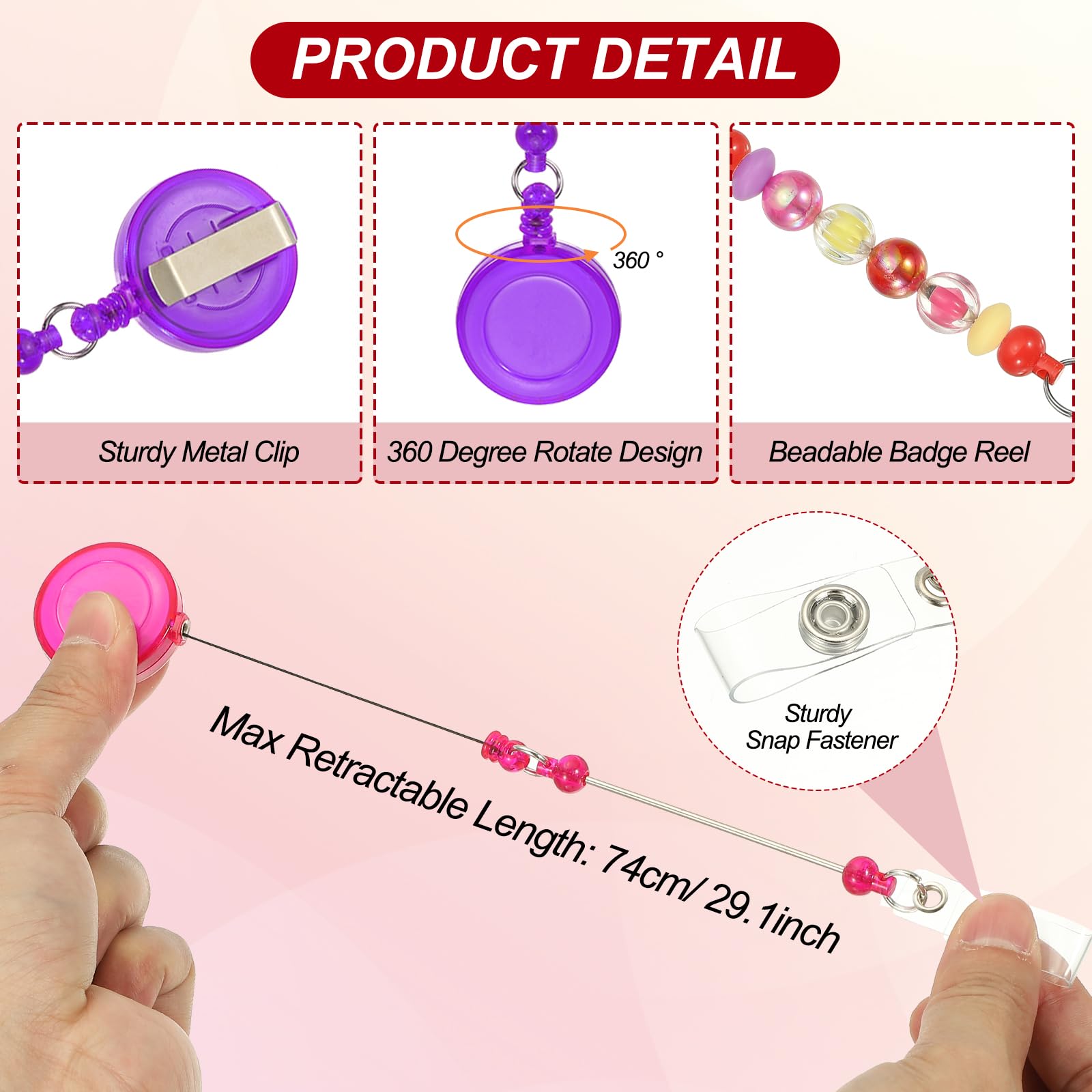 PATIKIL Beadable Badge Reels - Image 3