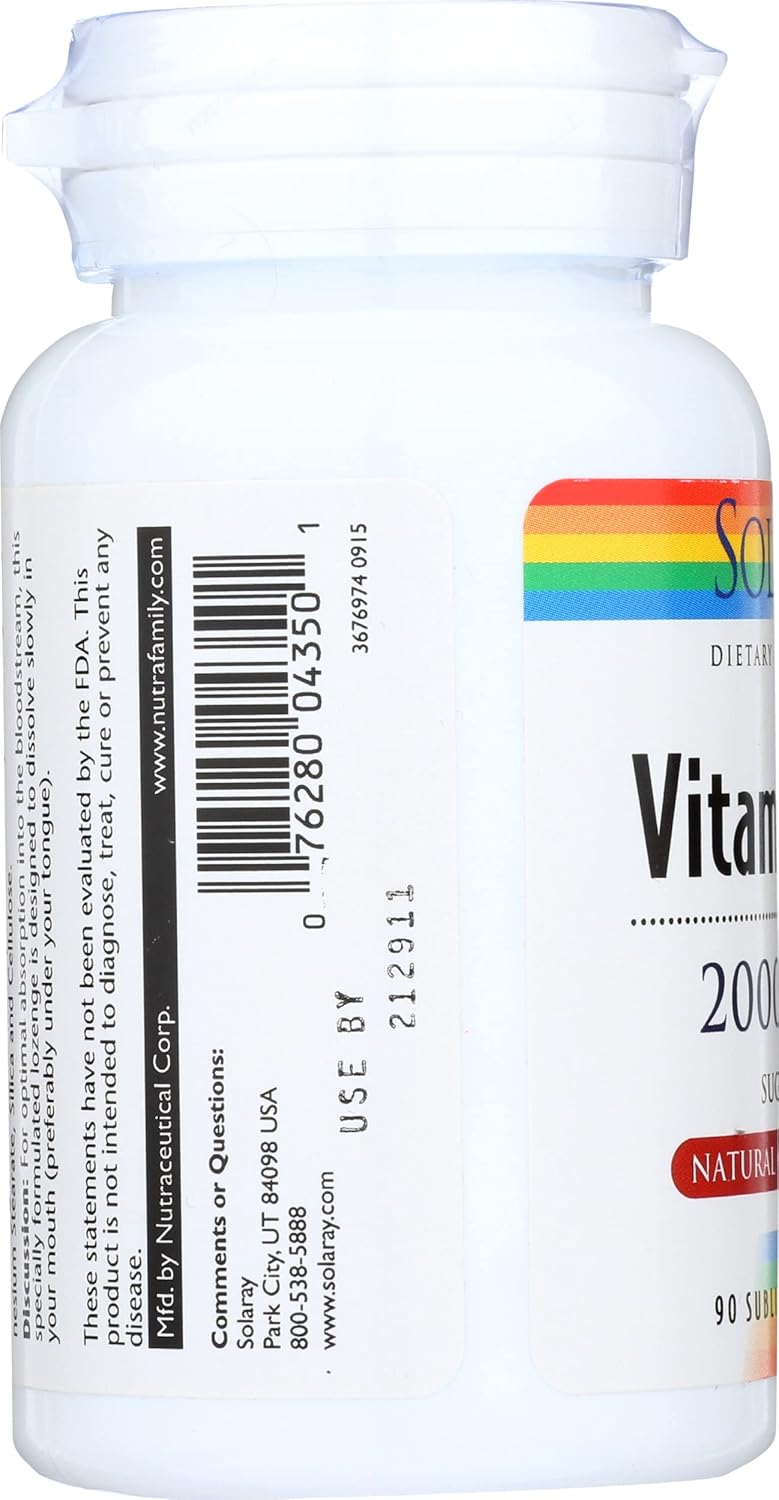 Solaray, Vitamin B 12 2000Mcg, 90 Count