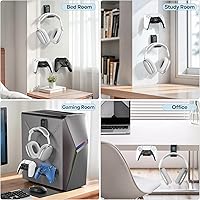 Vista 5 de OIVO Soporte de pared para controlador y auriculares, soporte plegable para auriculares, soporte para controlador de juegos, organizador de 8