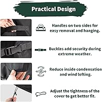 Vista 6 de Forvio Cubierta de parrilla de 62 pulgadas para Weber Genesis y Weber Spirit 300 Series, 600D gruesa impermeable para 3-4 quemadores, resistente a