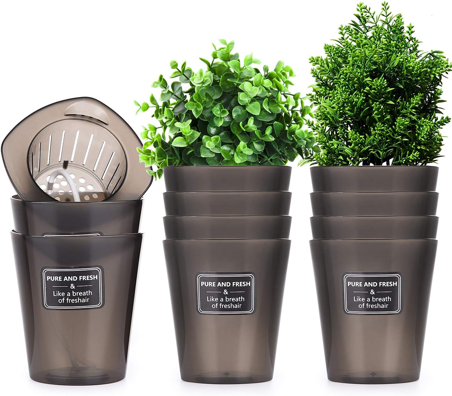 Herefun 10 pcs Pots de Fleurs, Pots de Fleurs Intérieur, Plantes Pot de Plantes, Jardinières