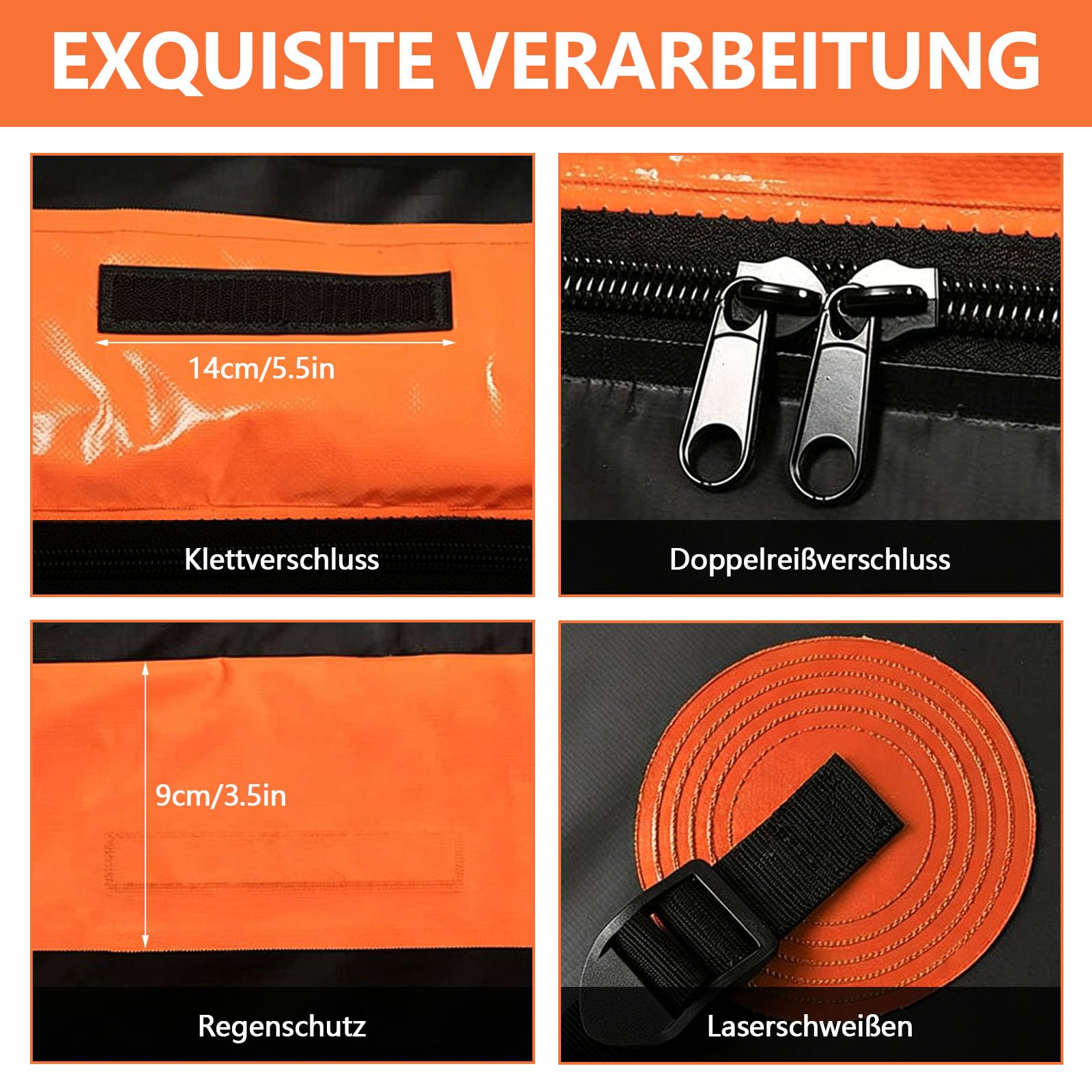 Heckbox für Anhängerkupplung, 566L Faltbare, Reißfest PVC wasserdichte